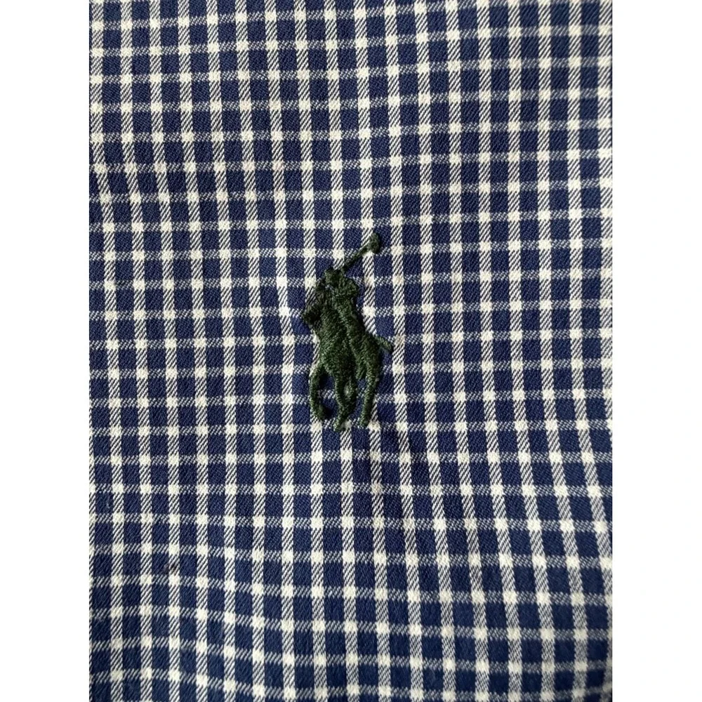 Polo Ralph Lauren Long Sleeve Button Up Shirt Blue Plaid Pony Logo Large JBHS